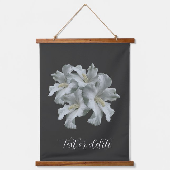 White Hibiscus Flowers Bouquet Personalised Hanging Tapestry (Front)