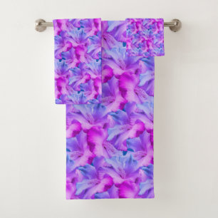 White Hibiscus Flowers Bouquet Tinted   Bath Towel Set