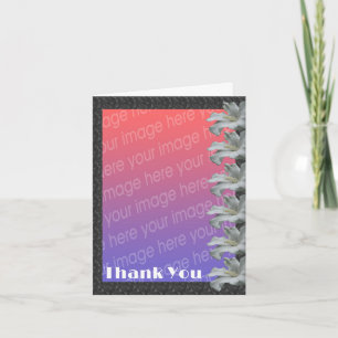 White Hibiscus Flowers Wedding Photo Thank You Card