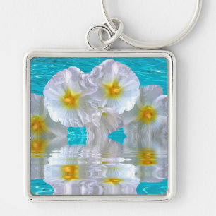 White Hibiscus Key Ring