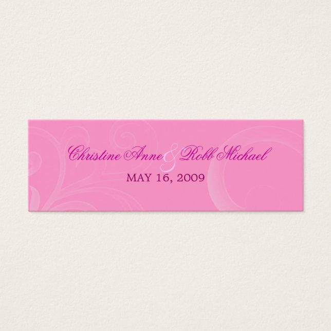 white hibiscus swirls ~ seating card (Front)