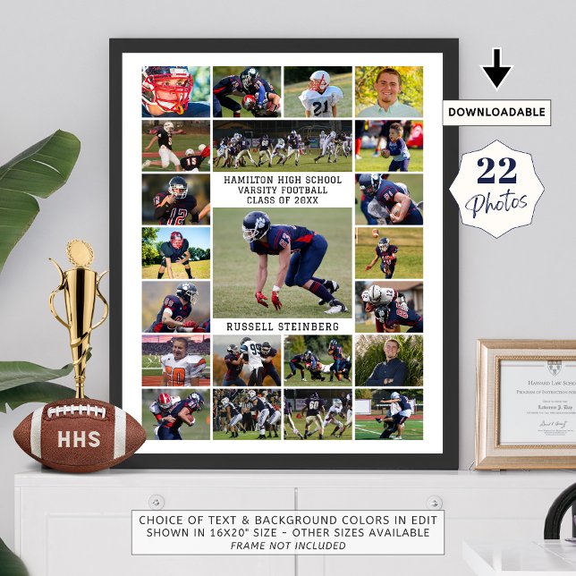 White High School Senior Sports 22 Photo Collage Poster (Creator Uploaded)