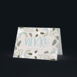 White Holly Botanical Happy Holidays Card<br><div class="desc">Elegant floral holiday card featuring holly illustrations and modern calligraphy. This card is part of a holiday set - White Holly Botanical Holiday Set. Matching stamps,  stickers,  and other items are available.</div>