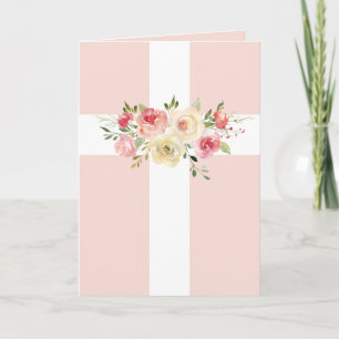 white Holy Cross and bouquet Card