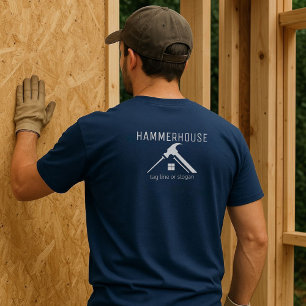 White Home Builder Construction Staff Navy T-Shirt