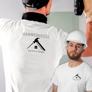 White Home Builder Construction Staff T-Shirt