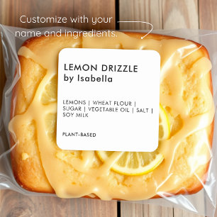 White   Homemade Cake Product Ingredient Labels