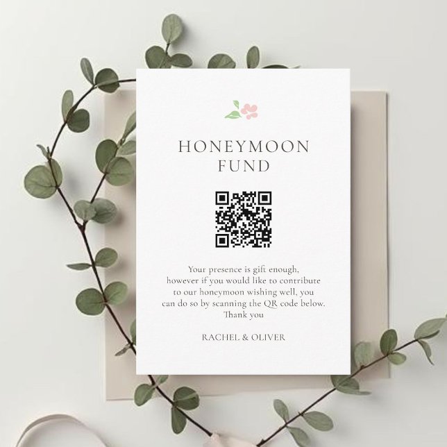 White | Honeymoon Fund Wedding Enclosure  RSVP Card (Creator Uploaded)