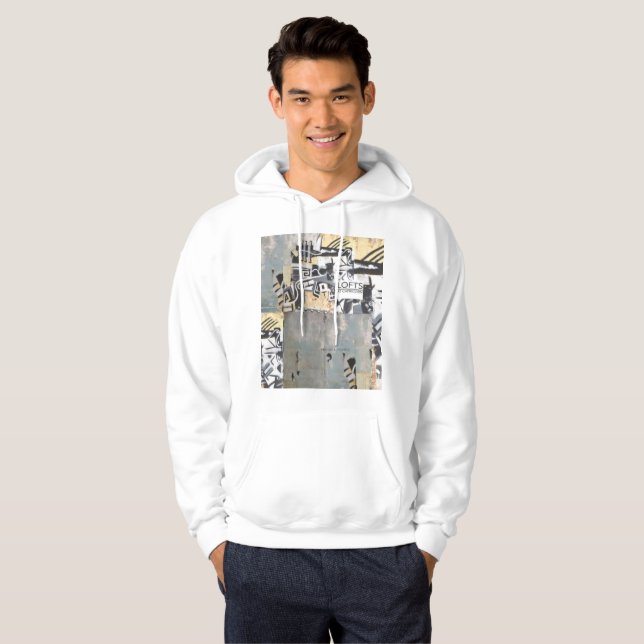 White Hoodie with Capricorn Wall Design (Front Full)