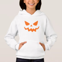 White Hoodie with Orange Pumpkin Face 