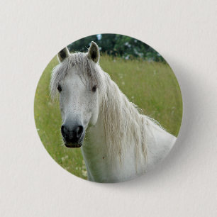White Horse 6 Cm Round Badge