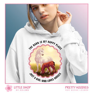 White Horse and Foal Customisable Hoodie
