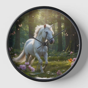 White Horse and Forest Friends Clock