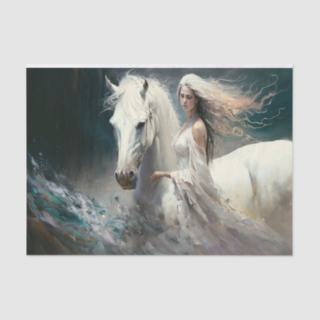 White Horse and Lady Tissue Paper (Front)