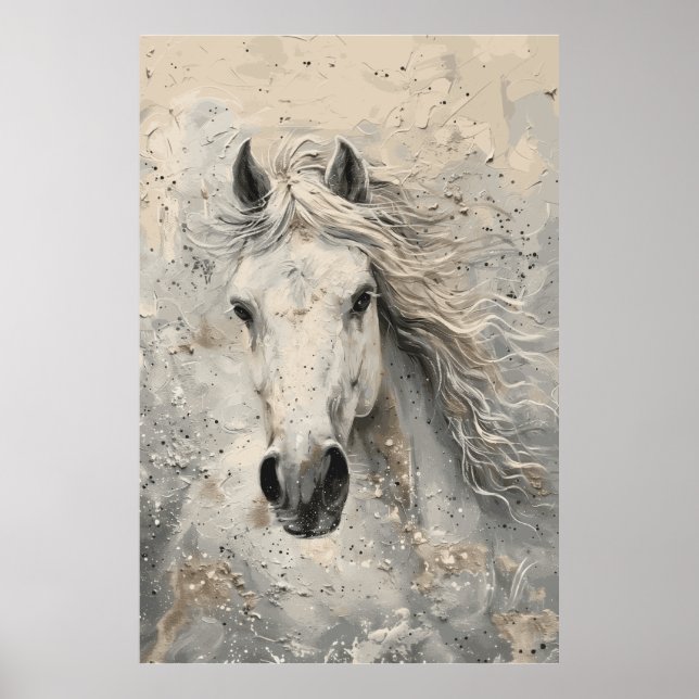 White Horse Art Poster (Front)