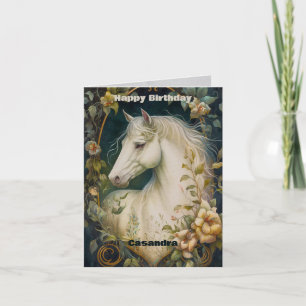White Horse Birthday Card