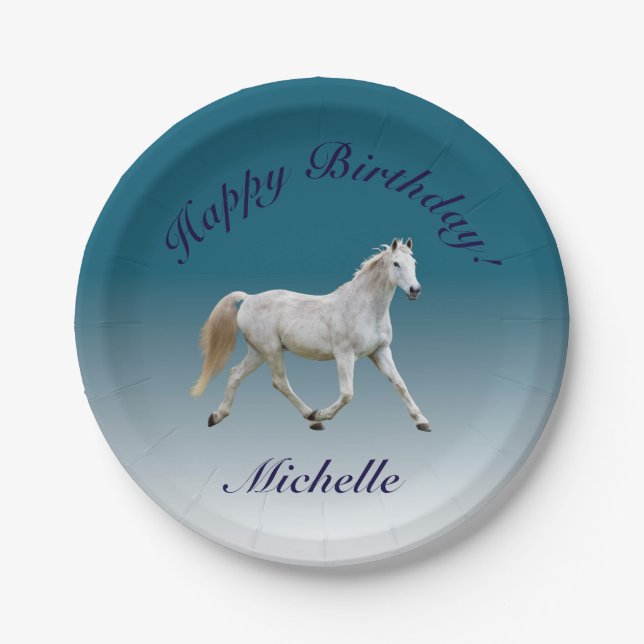White Horse Birthday Plates (Front)