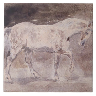 White Horse (by Eugene Delacroix) Tile