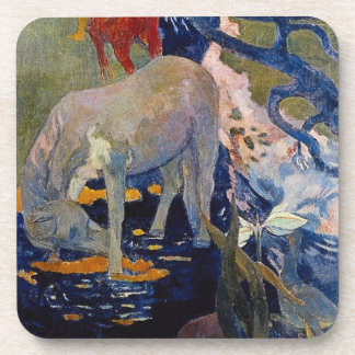 White Horse by Paul Gauguin, Vintage Fine Art Coaster