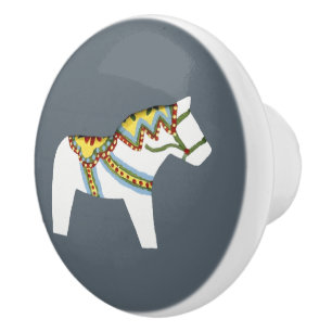 White Horse Ceramic Knob