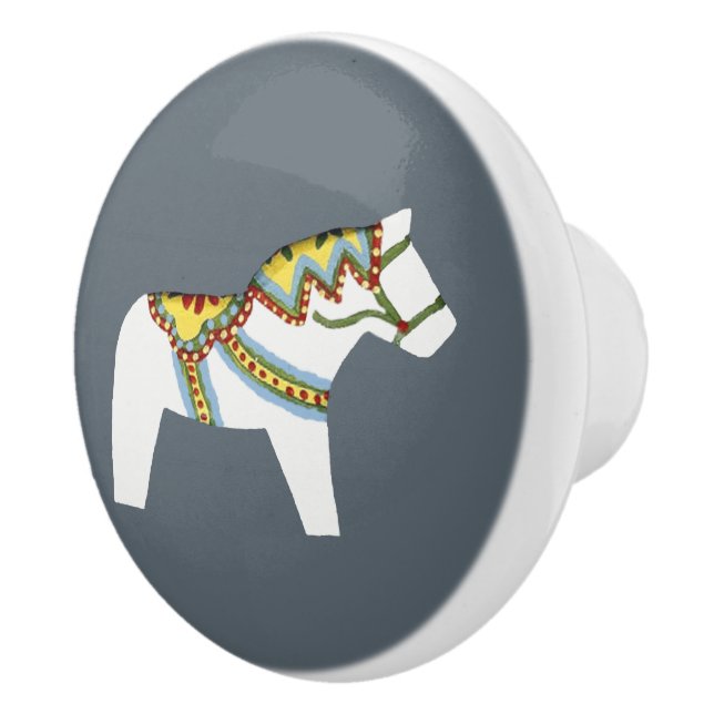 White Horse Ceramic Knob (Right)
