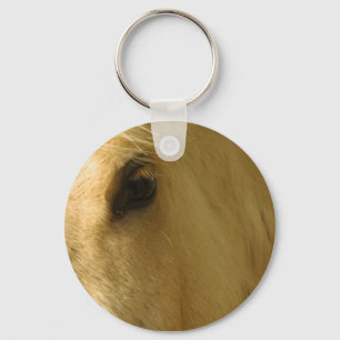 White Horse Closeup Key Ring
