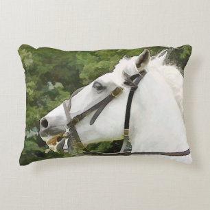 WHITE HORSE DECORATIVE CUSHION