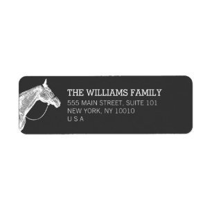 White Horse Equestrian Return Address Label