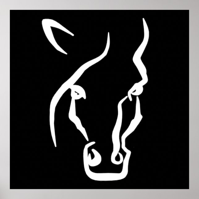 White Horse Face Poster (Front)