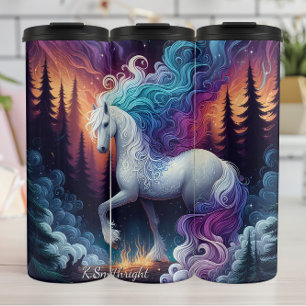 White Horse Fire Forest Magic Thermal Tumbler