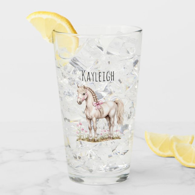 White Horse & Flowers Glass (Front Ice)