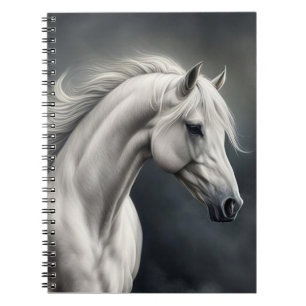 White Horse Flowing Mane Notebook