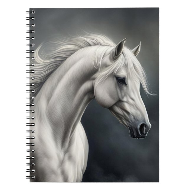 White Horse Flowing Mane Notebook (Front)