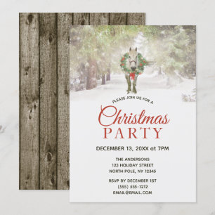 White Horse Forest Christmas Party Invitation
