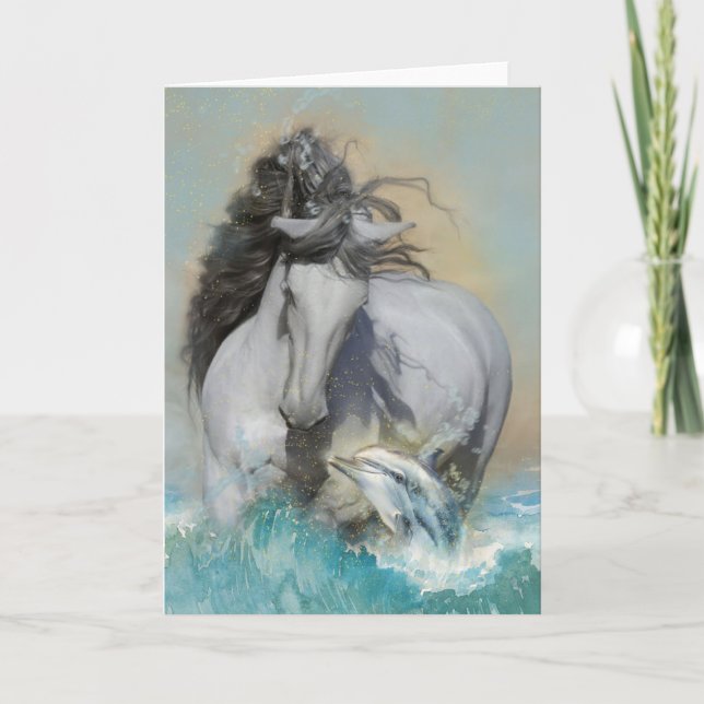White Horse - Greeting Card (Front)