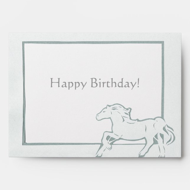 White Horse Greeting Card Envelope (Front)