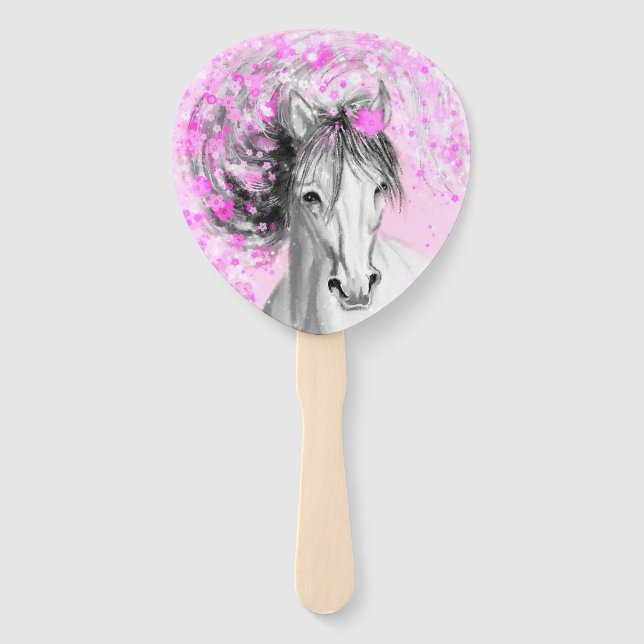 White Horse Hand Fan (Back)