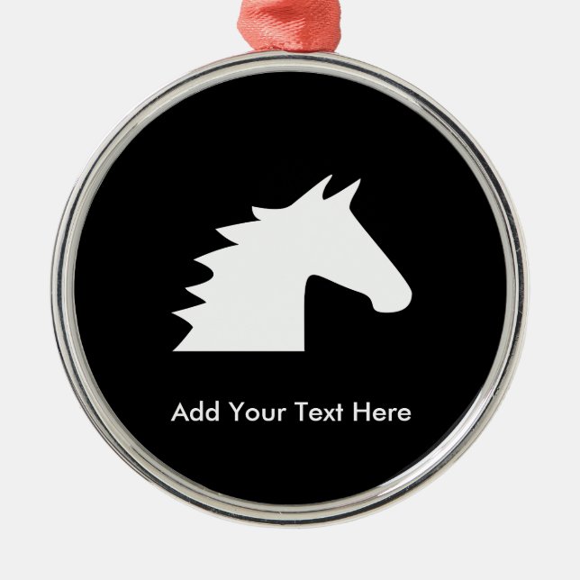 White Horse Head Metal Tree Decoration (Front)