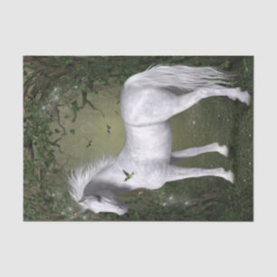 White Horse in the Woods with Hummingbirds Tissue Paper