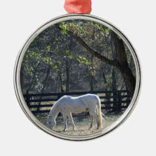 White Horse in trees Metal Tree Decoration
