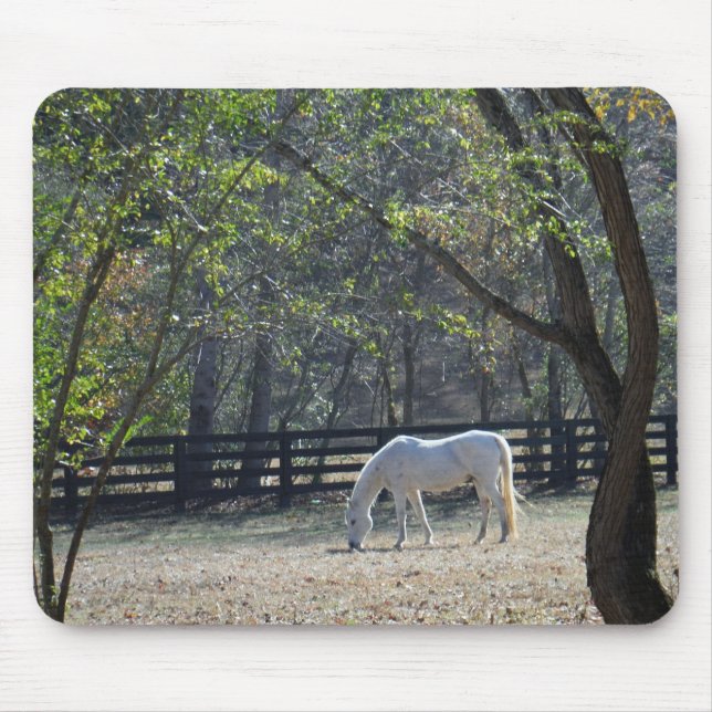 White Horse in trees Mouse Mat (Front)