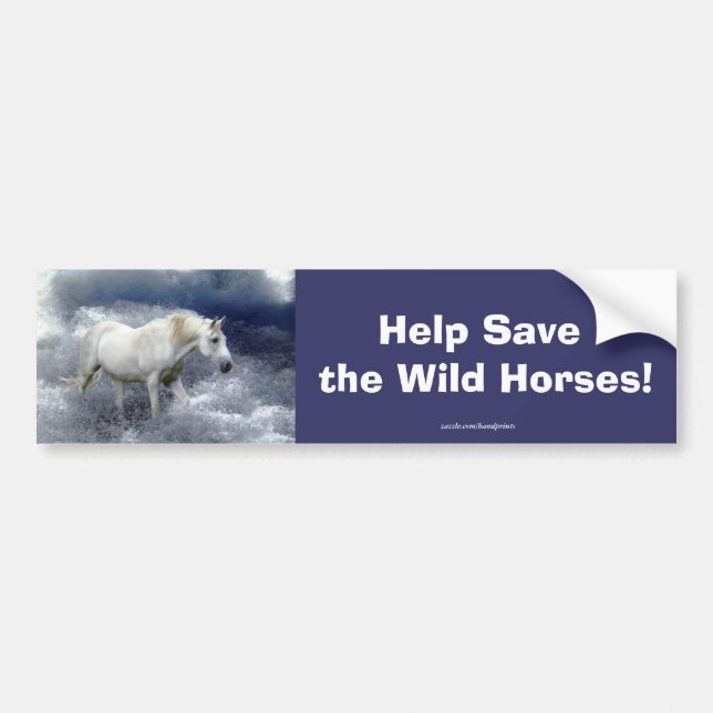 White Horse Lover Equine Bumper Sticker (Front)
