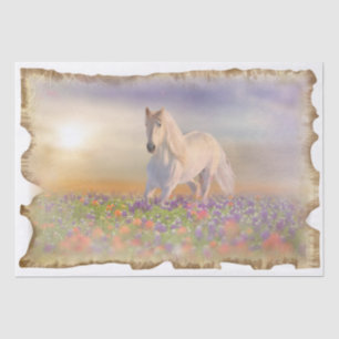 White Horse Meadow Fantasy Decoupage Tissue Paper