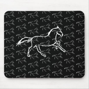 White horse mouse mat
