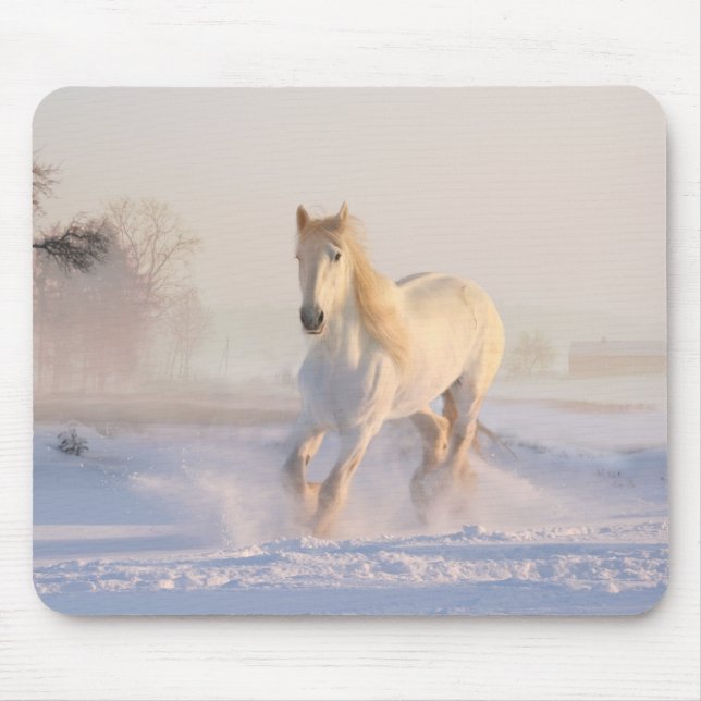 white horse mouse mat (Front)