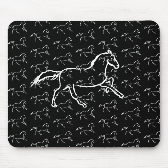 White horse mouse mat (Front)