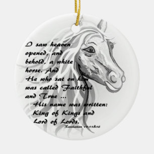White Horse of a King Ceramic Tree Decoration