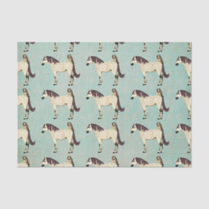 White Horse & Owl Blue Tissue Paper