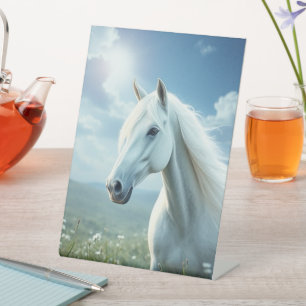 White Horse Pedestal Sign