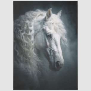 White Horse Phantom Steed Decoupage Tissue Paper